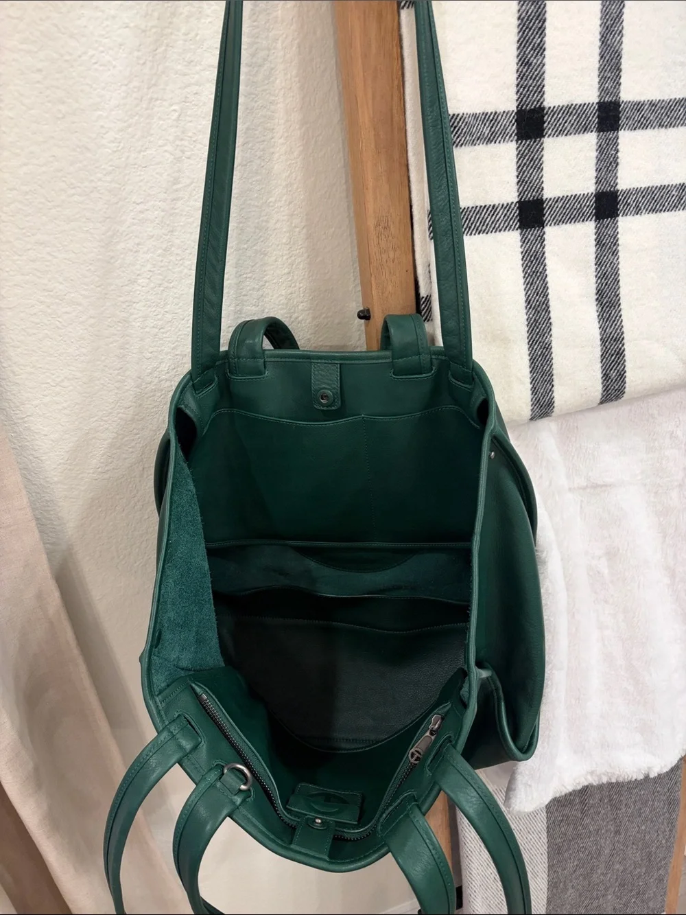 TELFAR Large Carry Bag - Forest - 100% cow hide - Authentic - pebble leather
